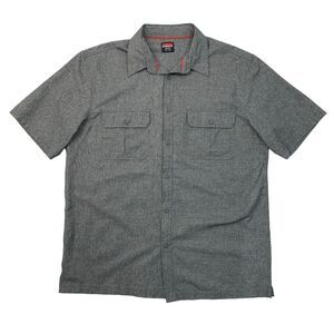 Karbon Shirt Mens XL Extra Large Graphite Grey Short Sleeve Chest Flap Pockets